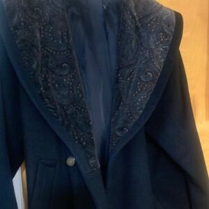 Elegant black Blue Women's Coat(spare room)